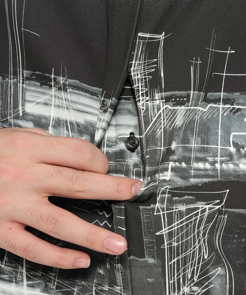 HARE（ハレ）の「ランドスケープスケッチシャツ(HARE)（シャツ/ブラウス・メンズ・ブラック/オレンジ・FREE）」の20枚目の写真