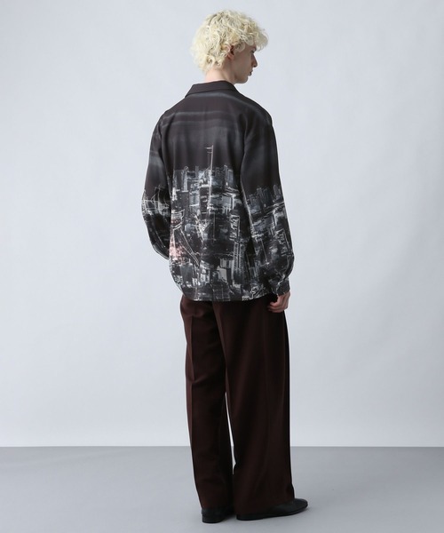 HARE（ハレ）の「ランドスケープスケッチシャツ(HARE)（シャツ/ブラウス・メンズ・ブラック/オレンジ・FREE）」の5枚目の写真