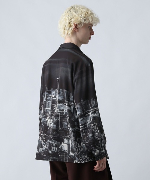 HARE（ハレ）の「ランドスケープスケッチシャツ(HARE)（シャツ/ブラウス・メンズ・ブラック/オレンジ・FREE）」の10枚目の写真