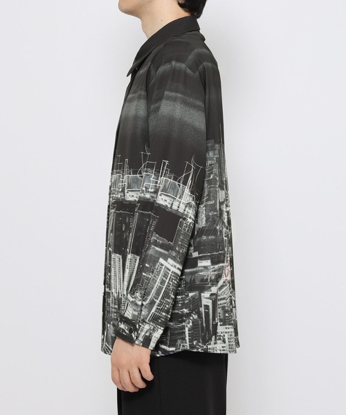 HARE（ハレ）の「ランドスケープスケッチシャツ(HARE)（シャツ/ブラウス・メンズ・ブラック/オレンジ・FREE）」の13枚目の写真