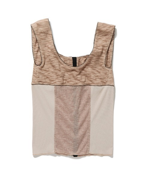 PERVERZE（パーバーズ）の「Hook-and-eye Jersey Top（タンクトップ・レディース・ブラック/ベージュ・FREE）」の4枚目の写真