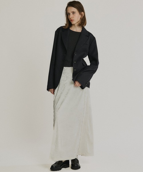 PUBLIC TOKYO（パブリックトウキョウ）の「ダブルクロスノッチドラペルジャケット＊セットアップ対応＊（テーラードジャケット・レディース・ベージュ/ブラック/ネイビー・1/2）」の10枚目の写真