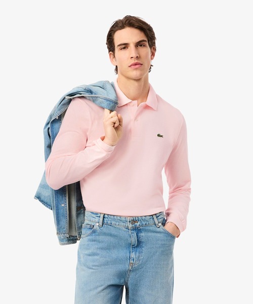 LACOSTE（ラコステ）の「オリジナルフィット 長袖 ポロシャツ（ポロシャツ・メンズ・セージグリーン/ダークグリーン/ブラック/オリーブ/ライトブルー/ライトピンク/ベージュ/ネイビー/ダークブルー/ホワイト/グリーン/レッド/ボルドー/キャメル/ダークブラウン・2/4/3/5/6/7）」の13枚目の写真