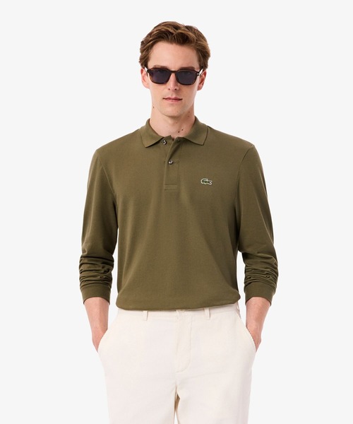 LACOSTE（ラコステ）の「オリジナルフィット 長袖 ポロシャツ（ポロシャツ・メンズ・セージグリーン/ダークグリーン/ブラック/オリーブ/ライトブルー/ライトピンク/ベージュ/ネイビー/ダークブルー/ホワイト/グリーン/レッド/ボルドー/キャメル/ダークブラウン・2/4/3/5/6/7）」の6枚目の写真