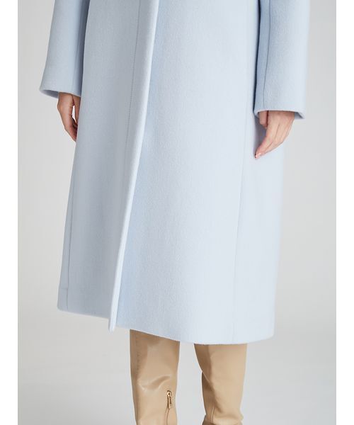 セール】リボンストール付きノーカラーコート（ノーカラージャケット