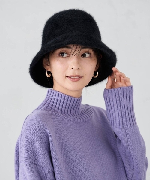 a.v.v（アーヴェヴェ）の「シャギーニットバケハ（ハット・レディース・チャコールグレー/ブラック・38）」の2枚目の写真