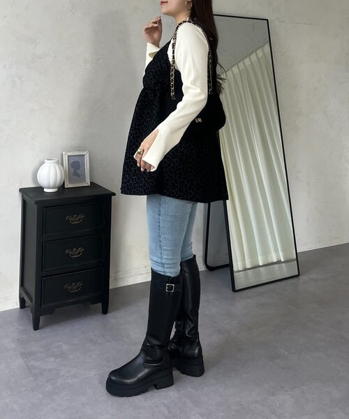 prose verse（プロズヴェール）の「ハイネックリブニットトップス（ニット/セーター・レディース・アイボリー/ブラック系その他/ブラック・LARGE/MEDIUM）」の9枚目の写真