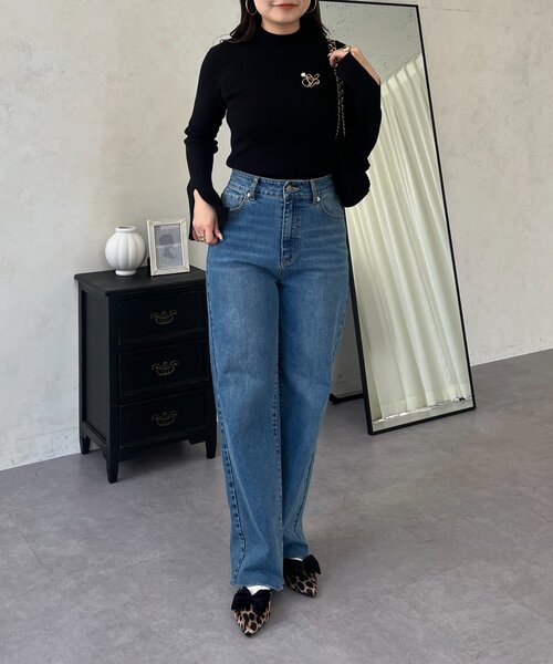 prose verse（プロズヴェール）の「ハイネックリブニットトップス（ニット/セーター・レディース・アイボリー/ブラック系その他/ブラック・LARGE/MEDIUM）」の18枚目の写真