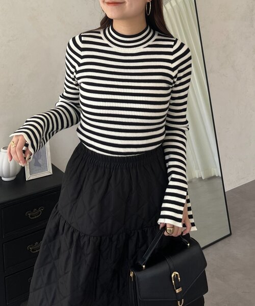 prose verse（プロズヴェール）の「ハイネックリブニットトップス（ニット/セーター・レディース・アイボリー/ブラック系その他/ブラック・LARGE/MEDIUM）」の21枚目の写真