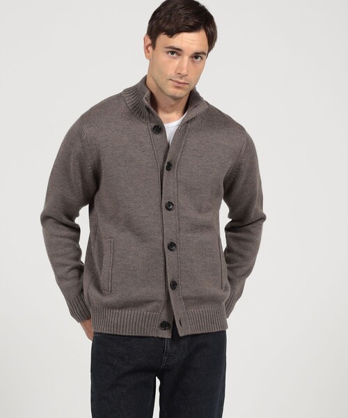 TOMORROWLAND tricot ウール スタンドカラーニットカーディガン