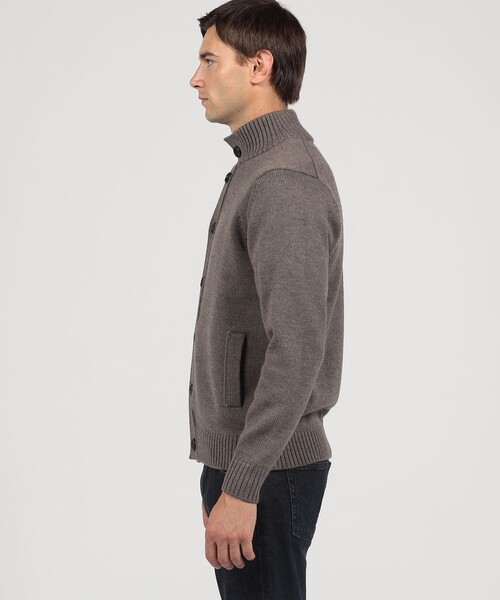 TOMORROWLAND tricot ウール スタンドカラーニットカーディガン