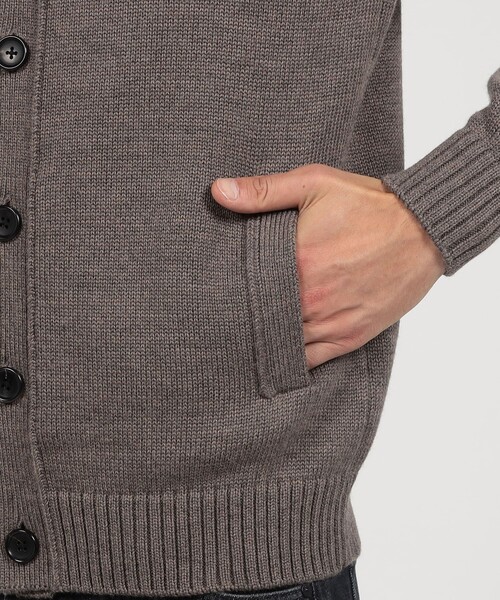 TOMORROWLAND tricot ウール スタンドカラーニットカーディガン