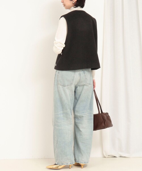 MICO COULIER（ミコクリエ）の「ニット両面パイルビジューベスト（ブルゾン・レディース・チャコールグレー/ベージュ・38）」の9枚目の写真