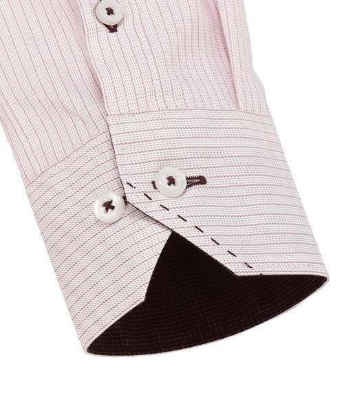 TOKYO SHIRTS（トウキョウシャツ）の「形態安定ノンアイロン ワイド 長袖ビジネスワイシャツ（ビジネスシャツ・レディース・ピンク・XL/S/L/LL）」の4枚目の写真