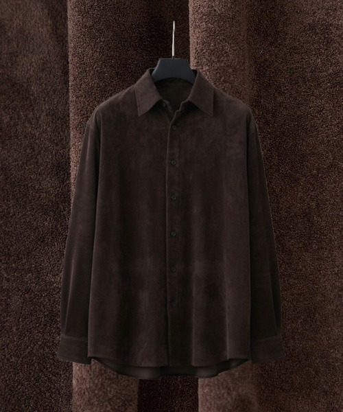 セール】FEATHER SUEDE ロングスリーブシャツ ｜冬服/起毛シャツ/軽量