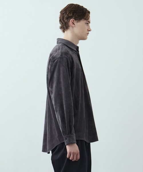 セール】FEATHER SUEDE ロングスリーブシャツ ｜冬服/起毛シャツ/軽量