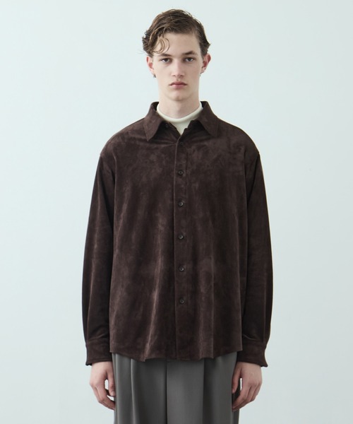 セール】FEATHER SUEDE ロングスリーブシャツ ｜冬服/起毛シャツ/軽量