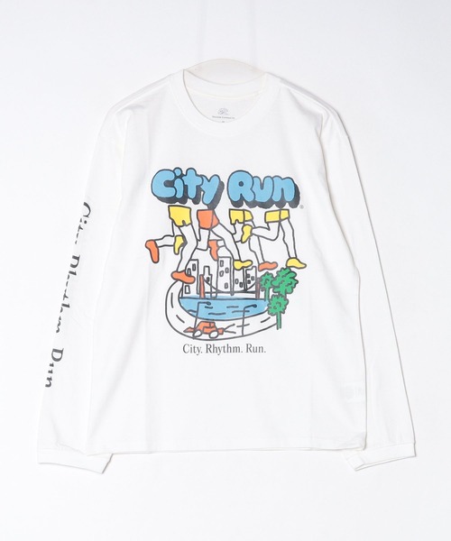 PR01.(ピーアールワン)の「BIG WAVE シティーラン Tシャツ (ロンT)(Tシャツ/カットソー・メンズ・オフホワイト・MEDIUM)」の1枚目の写真