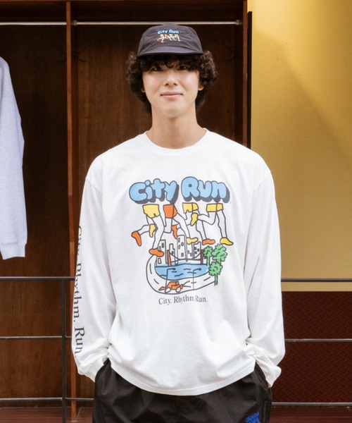 PR01.(ピーアールワン)の「BIG WAVE シティーラン Tシャツ (ロンT)(Tシャツ/カットソー・メンズ・オフホワイト・MEDIUM)」の5枚目の写真