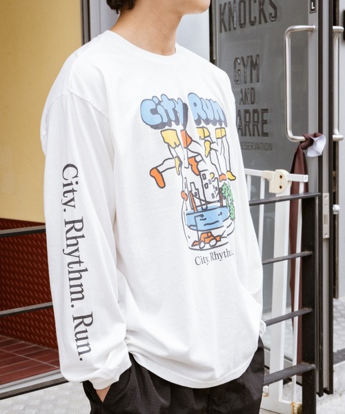 PR01.(ピーアールワン)の「BIG WAVE シティーラン Tシャツ (ロンT)(Tシャツ/カットソー・メンズ・オフホワイト・MEDIUM)」の11枚目の写真