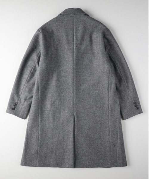 BACK NUMBER（バックナンバー）の「【BACK NUMBER】ライトメルトン チェスターコート シングル (軽量/保温/ビジネスカジュアル/オンオフ/きれいめ)（チェスターコート・メンズ・グレー/ダークベージュ/ブラック・M/XL/L）」の4枚目の写真