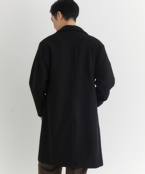 BACK NUMBER（バックナンバー）の「【BACK NUMBER】ライトメルトン チェスターコート シングル (軽量/保温/ビジネスカジュアル/オンオフ/きれいめ)（チェスターコート・メンズ・グレー/ダークベージュ/ブラック・M/XL/L）」の22枚目の写真