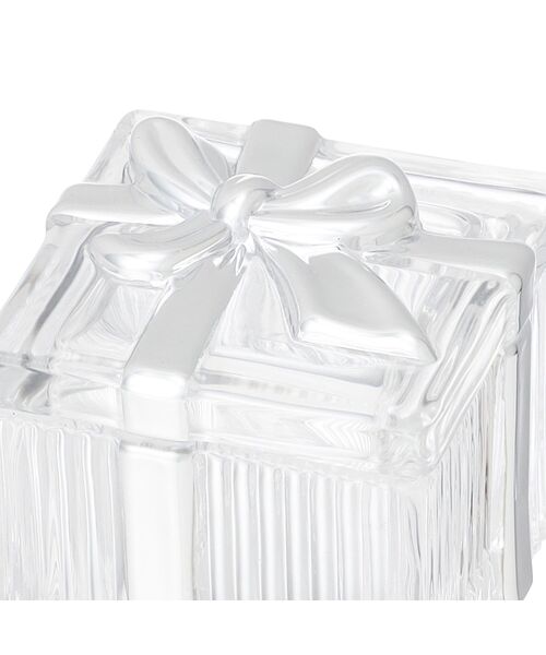 ガラス小物入れ ギフトボックス スクエア シルバー（収納グッズ