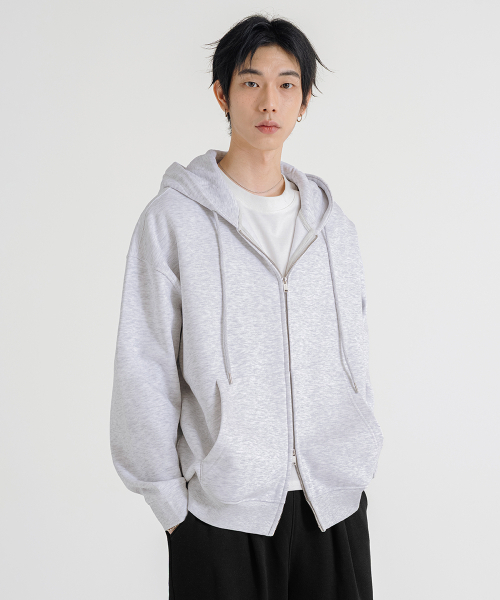 LEMAIN SECOND（リメインセカンド）の「2WAY OVERFIT SWEAT HOOD ZIP-UP [WHITE MELANGE] - NON FLEECE ver（パーカー・メンズ・その他・MEDIUM/LARGE/SMALL/X-LARGE）」の2枚目の写真
