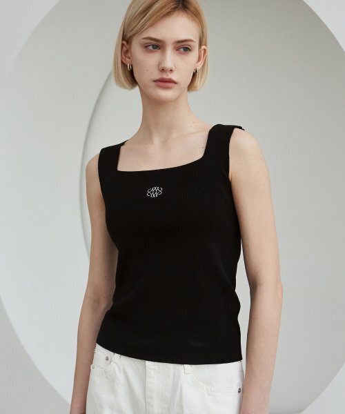 NICK&NICOLE(ニックアンドニコール)の「NICOLE SQUARE NECK SLEEVELESS_BLACK(Tシャツ/カットソー・レディース・その他・FREE)」の1枚目の写真