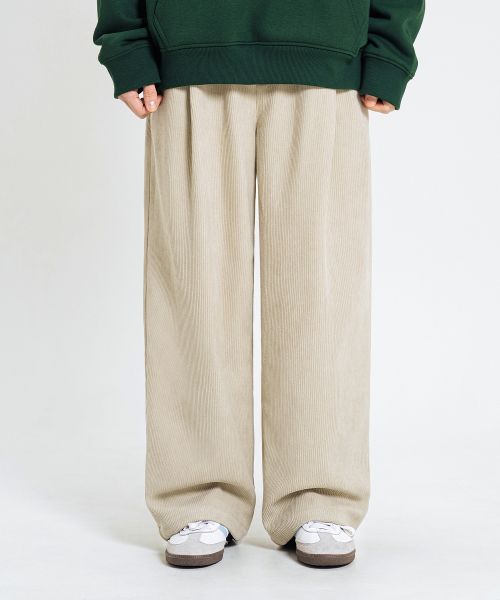 LEMAIN SECOND（リメインセカンド）の「ワンタックワイドコーデュロイバンディングパンツ[ベージュ]（その他パンツ・レディース・その他・LARGE/X-LARGE/X-SMALL/SMALL/MEDIUM）」の12枚目の写真