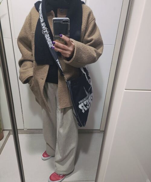 LEMAIN SECOND（リメインセカンド）の「ワンタックワイドコーデュロイバンディングパンツ[ベージュ]（その他パンツ・レディース・その他・LARGE/X-LARGE/X-SMALL/SMALL/MEDIUM）」の2枚目の写真