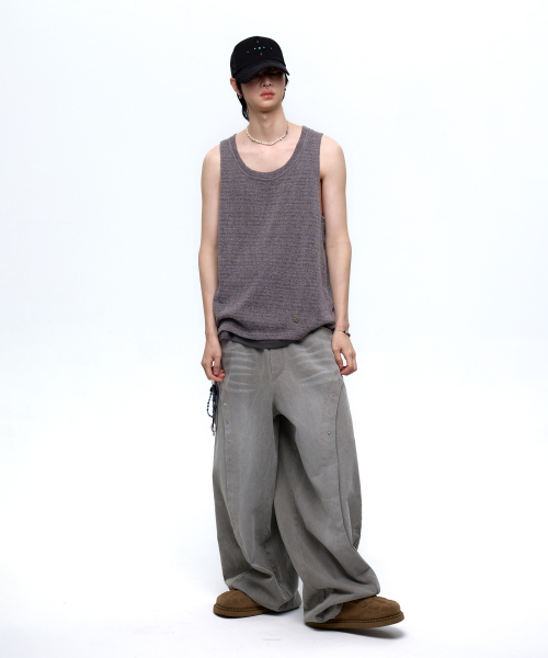 RSSC(アールエスエスシー)の「LAYERED KNIT SLEEVELESS - CHARCOAL(Tシャツ/カットソー・メンズ・その他・1/2)」の3枚目の写真