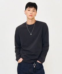 男性ソフト長袖Tシャツ-グレー