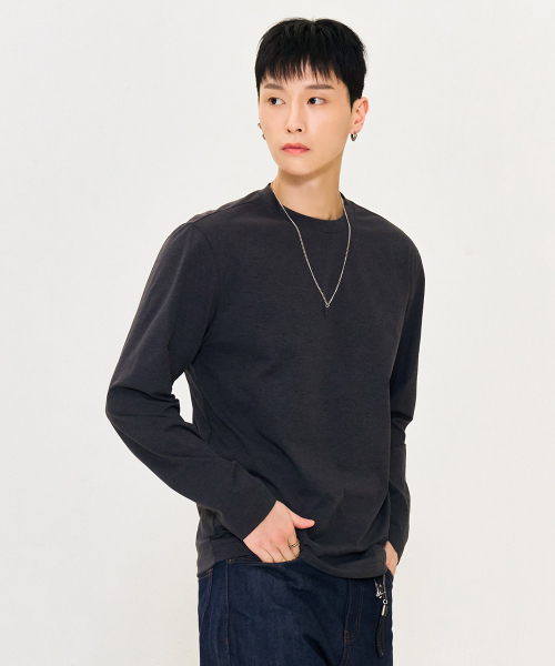 CHASECULT（チェイスカルト）の「男性ソフト長袖Tシャツ-グレー（Tシャツ/カットソー・メンズ・チャコールグレー・105/100/95/110）」の2枚目の写真