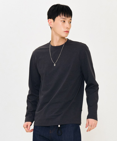 CHASECULT（チェイスカルト）の「男性ソフト長袖Tシャツ-グレー（Tシャツ/カットソー・メンズ・チャコールグレー・105/100/95/110）」の3枚目の写真