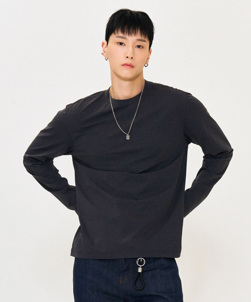 CHASECULT（チェイスカルト）の「男性ソフト長袖Tシャツ-グレー（Tシャツ/カットソー・メンズ・チャコールグレー・105/100/95/110）」の4枚目の写真