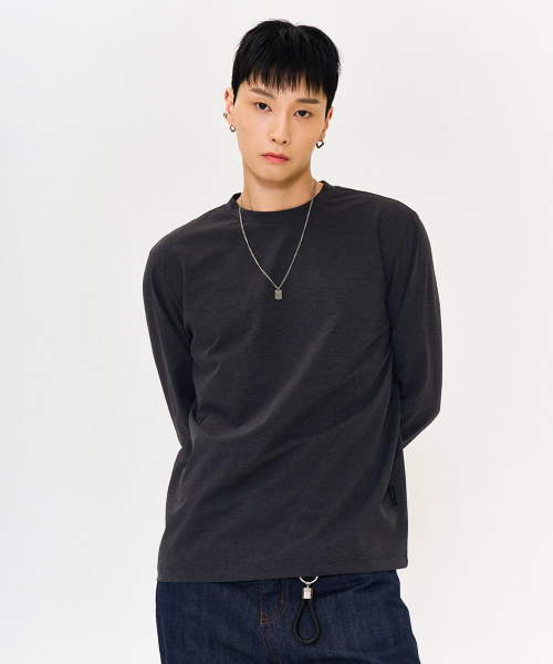 CHASECULT（チェイスカルト）の「男性ソフト長袖Tシャツ-グレー（Tシャツ/カットソー・メンズ・チャコールグレー・105/100/95/110）」の5枚目の写真