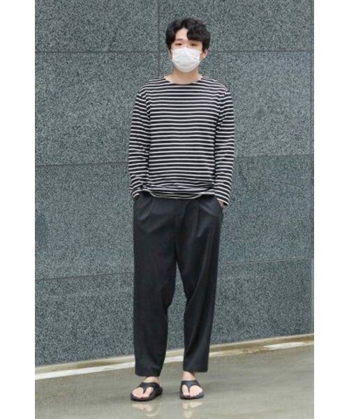 MUSINSA STANDARD（ムシンサスタンダード）の「ストライプボートネック長袖Tシャツ[ブラック/アイボリー]（Tシャツ/カットソー・メンズ・その他・SMALL/MEDIUM/LARGE/X-LARGE/XX-LARGE）」の16枚目の写真