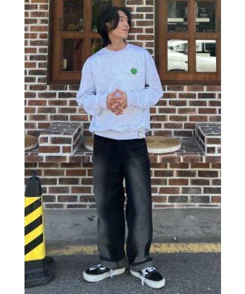 GRAVER（グレーバー）の「[ユニセックス]クローバーボードマンツーマン_メランジホワイト（スウェット・レディース・ホワイト・SMALL/MEDIUM/LARGE/X-LARGE）」の7枚目の写真