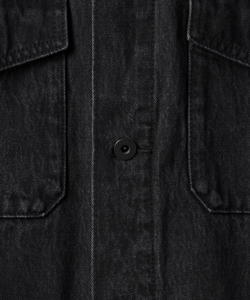 MUSINSA STANDARD（ムシンサスタンダード）の「デニムオフィサージャケット [ウォッシュドブラック]（デニムジャケット・メンズ・その他・MEDIUM/LARGE/X-LARGE/XX-LARGE）」の7枚目の写真