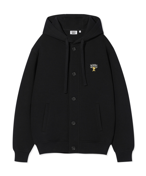 Wacky WiLLy（ワッキーウィリー）の「[25FW] フードボタンカーディガン ブラック（パーカー・レディース・その他・SMALL/MEDIUM/LARGE/X-LARGE）」の2枚目の写真