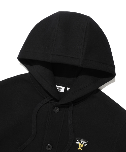 Wacky WiLLy（ワッキーウィリー）の「[25FW] フードボタンカーディガン ブラック（パーカー・レディース・その他・SMALL/MEDIUM/LARGE/X-LARGE）」の4枚目の写真