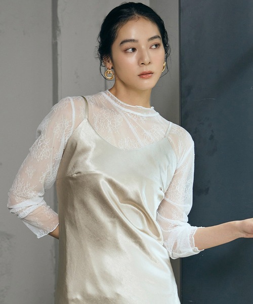 セール】【2つの柄から選べる】シースルートップス シアートップス