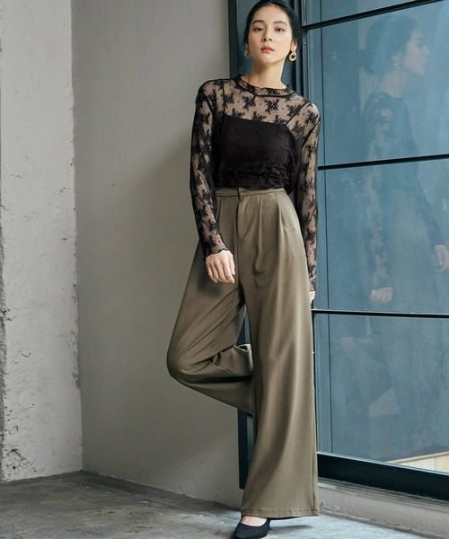 セール】【2つの柄から選べる】シースルートップス シアートップス