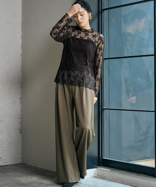 セール】【2つの柄から選べる】シースルートップス シアートップス