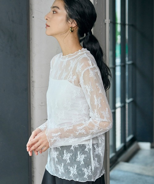 セール】【2つの柄から選べる】シースルートップス シアートップス