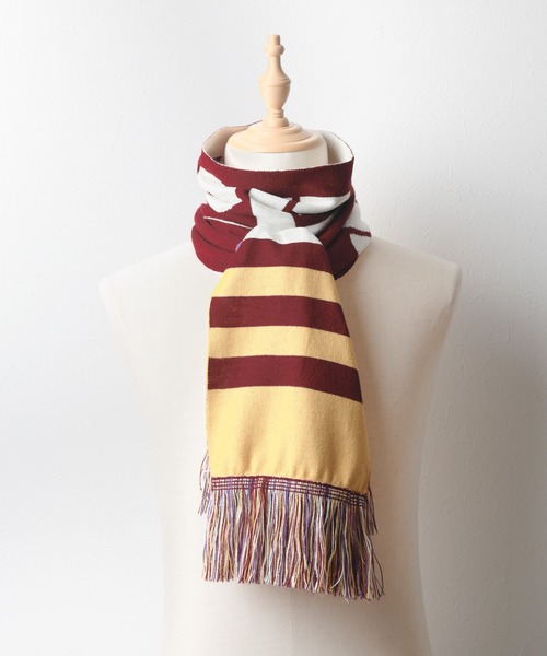 AVIREX（アヴィレックス）の「【RES】【AVIREX】LOGO SOCCER MUFFLER（マフラー・メンズ・チャコールグレー/ワインレッド・FREE）」の7枚目の写真