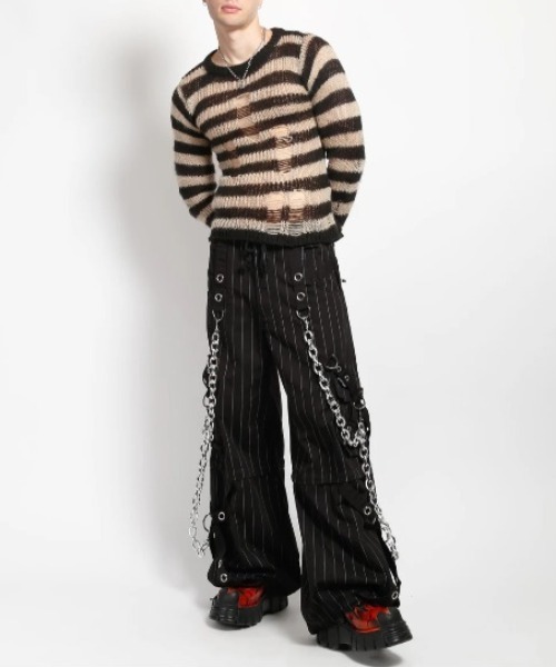 TRIPP nyc（トリップニューヨークシティ）の「【TRIPP nyc】POWER CHAIN PANT[AF7242MP] / 【トリップ ニューヨーク 】ボンテージチェーンストライプワイドパンツ（その他パンツ・メンズ・ブラック・XS/XXS）」の5枚目の写真