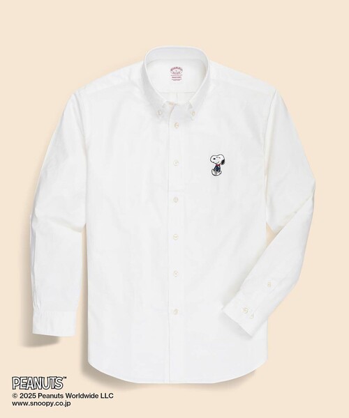 BROOKS BROTHERS(ブルックスブラザーズ)の「Brooks Brothers × PEANUTS スーピマコットン スヌーピーエンブロイダリー カジュアルシャツ Traditional Fit(シャツ/ブラウス・メンズ・ホワイト/ブルー・MEDIUM/SMALL)」の1枚目の写真