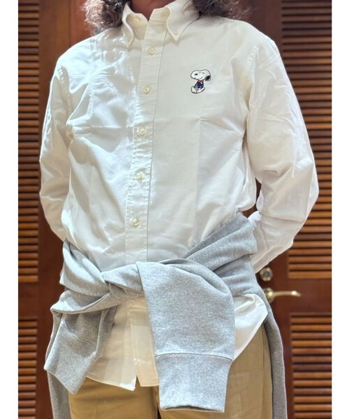 BROOKS BROTHERS(ブルックスブラザーズ)の「Brooks Brothers × PEANUTS スーピマコットン スヌーピーエンブロイダリー カジュアルシャツ Traditional Fit(シャツ/ブラウス・メンズ・ホワイト/ブルー・MEDIUM/SMALL)」の6枚目の写真
